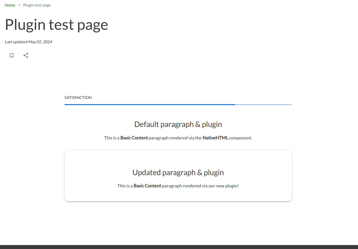 Custom paragraph rendered on the frontend